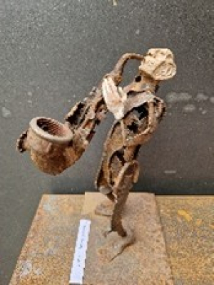 Jan Verschueren - Sax and the city (Ceramic, Metal, Scrap)